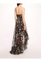 Women Marchesa Dresses | Flowering Halter High-Low Gown Black Multi