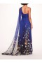 Women Marchesa Dresses | Flowering One Shoulder Gown Indigo Multi
