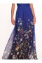 Women Marchesa Dresses | Flowering One Shoulder Gown Indigo Multi