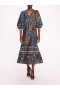 Women Marchesa Dresses | Flying Cheetah Tiered Midi Dress Blue Multi