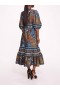 Women Marchesa Dresses | Flying Cheetah Tiered Midi Dress Blue Multi