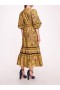 Women Marchesa Dresses | Flying Cheetah Tiered Midi Dress Yellow Multi