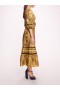 Women Marchesa Dresses | Flying Cheetah Tiered Midi Dress Yellow Multi