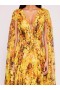 Women Marchesa Dresses | Foiled Garden Gown Yellow Gold