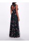Women Marchesa Dresses | Keyhole Back Floral Gown Black