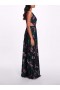 Women Marchesa Dresses | Keyhole Back Floral Gown Black