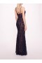 Women Marchesa Dresses | Lace Mermaid Gown Navy