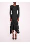 Women Marchesa Dresses | Linen Lace Maxi Dress Black