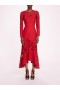 Women Marchesa Dresses | Linen Lace Maxi Dress Red