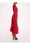 Women Marchesa Dresses | Linen Lace Maxi Dress Red