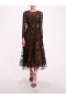 Women Marchesa Dresses | Long Sleeve Tulle Midi Dress Black