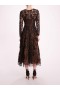 Women Marchesa Dresses | Long Sleeve Tulle Midi Dress Black