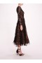 Women Marchesa Dresses | Long Sleeve Tulle Midi Dress Black