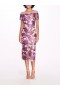 Women Marchesa Dresses | Lotus Sequin Cap-Sleeved Pencil Dress Purple Mauve