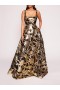 Women Marchesa Dresses | Lotus Sequin Gown Black Gold