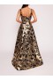 Women Marchesa Dresses | Lotus Sequin Gown Black Gold
