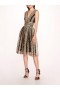Women Marchesa Dresses | Metallic Filigree Cocktail Dress Black Gold