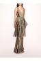 Women Marchesa Dresses | Metallic Filigree Gown Black Gold