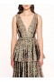 Women Marchesa Dresses | Metallic Filigree Gown Black Gold