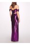 Women Marchesa Dresses | Off Shoulder Lamé Gown With Draped Bodice Amethyst