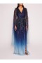Women Marchesa Dresses | Ombre Beaded Gown Navy Multi