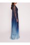 Women Marchesa Dresses | Ombre Beaded Gown Navy Multi