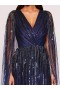 Women Marchesa Dresses | Ombre Beaded Gown Navy Multi