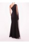 Women Marchesa Dresses | One Shoulder Cape Gown Black