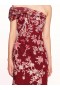 Women Marchesa Dresses | One Shoulder Gilded Midi Dress Wine