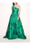Women Marchesa Dresses | One Shoulder Marigold Ball Gown Emerald Multi