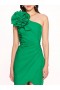 Women Marchesa Dresses | One Shoulder Taffeta Mini Dress Emerald