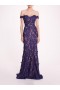 Women Marchesa Dresses | Organic Lace Gown Navy