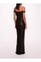 Women Marchesa Dresses | Organic Neckline Sequin Gown Black