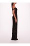 Women Marchesa Dresses | Organic Neckline Sequin Gown Black