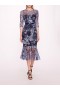 Women Marchesa Dresses | Peonies Pencil Dress Navy Silver