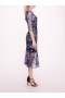 Women Marchesa Dresses | Peonies Pencil Dress Navy Silver