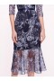 Women Marchesa Dresses | Peonies Pencil Dress Navy Silver