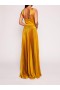 Women Marchesa Dresses | Pleated Foil Gown Gold