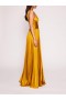 Women Marchesa Dresses | Pleated Foil Gown Gold