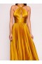 Women Marchesa Dresses | Pleated Foil Gown Gold