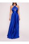 Women Marchesa Dresses | Pleated Foil Gown Sapphire