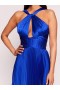 Women Marchesa Dresses | Pleated Foil Gown Sapphire