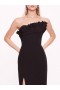 Women Marchesa Dresses | Pleated Neckline Gown Black