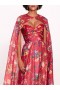 Women Marchesa Dresses | Ribbons Cape Gown Fuchsia