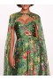 Women Marchesa Dresses | Ribbons Cape Gown Green Multi