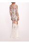 Women Marchesa Dresses | Ribbons Long Sleeve Gown Ivory Multi