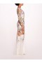 Women Marchesa Dresses | Ribbons Long Sleeve Gown Ivory Multi