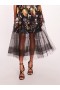 Women Marchesa Dresses | Ribbons Midi Dress Black Multi