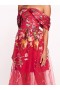 Women Marchesa Dresses | Ribbons Midi Dress Fuchsia