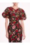Women Marchesa Dresses | Roses Tulle Midi Dress Black Red